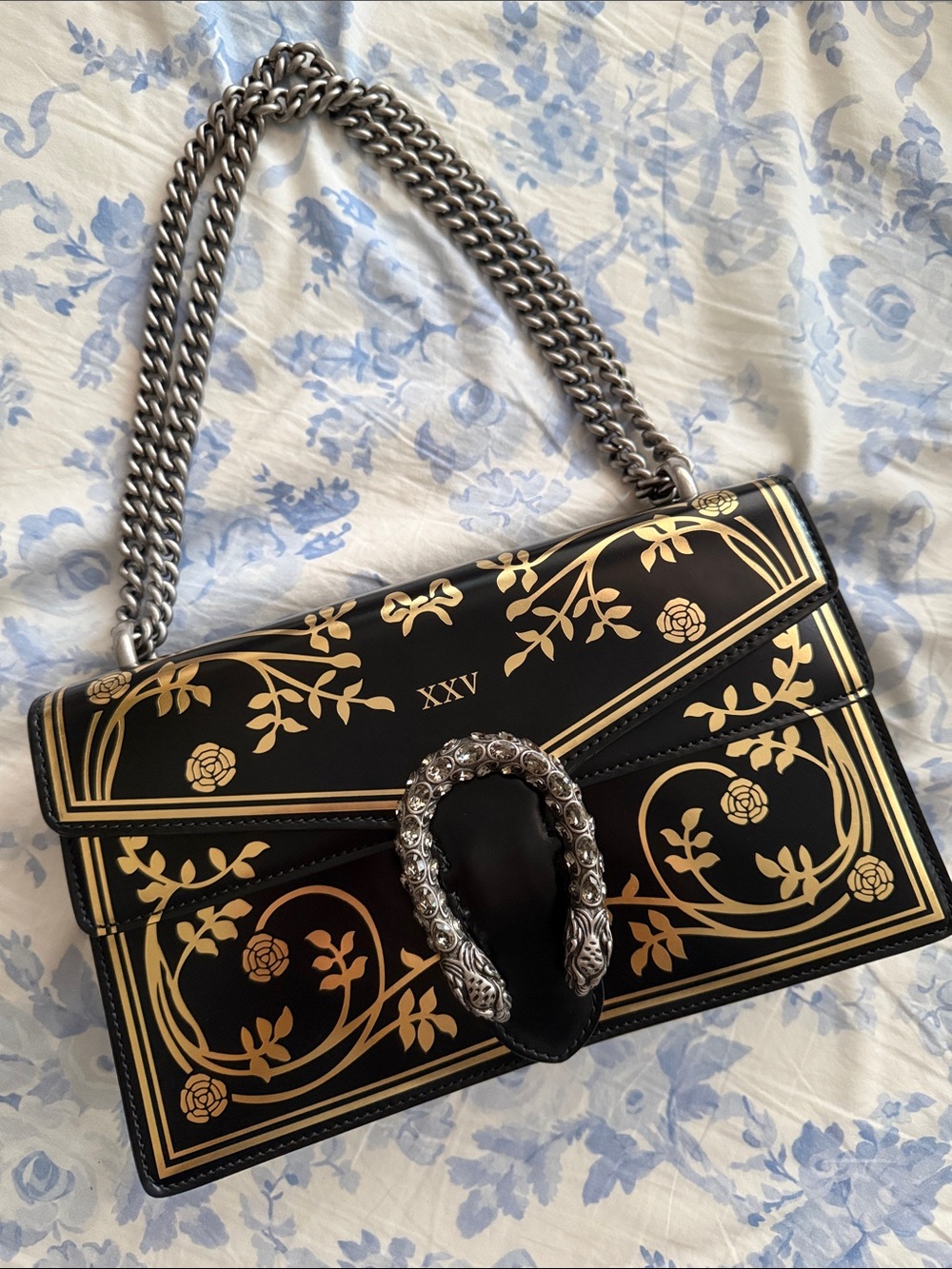 Gucci Garden Black & Gold Filligree Dionysus Shoulder Bag